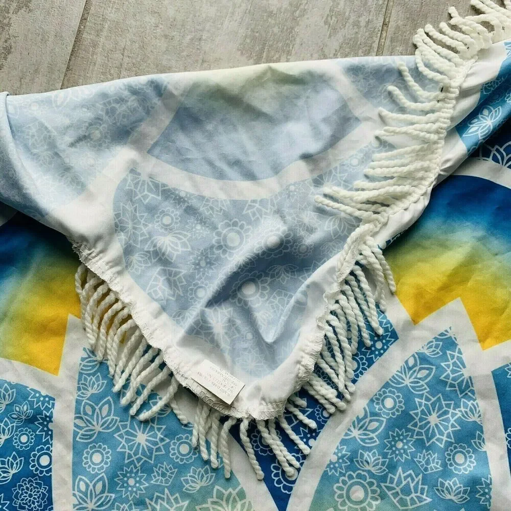 Mandala Tapestry Lotus Mat Yoga Round Bohemian Flower Shawl Tassel Beach Picnic
